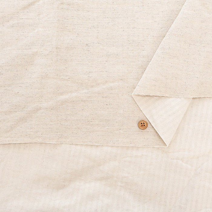 Setouchi Cotton × Hemp Vintage Herringbone Fabric - Plain