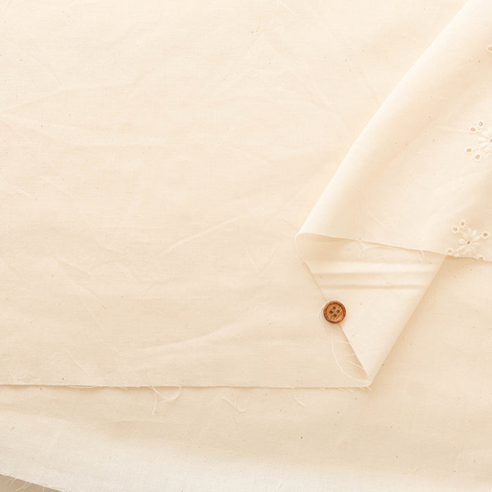Cotton Cambric Border Lace Fabric - nomura tailor