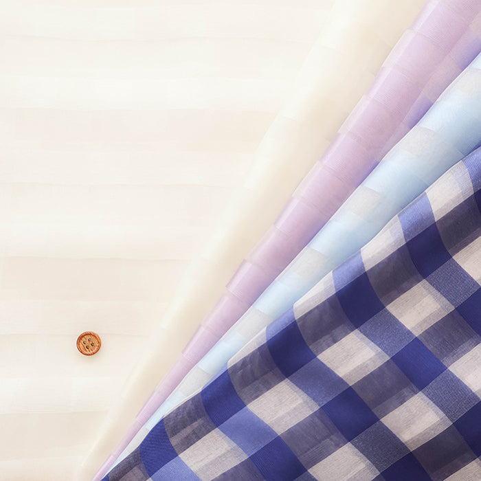Polyester Organza Fabric - Check - nomura tailor
