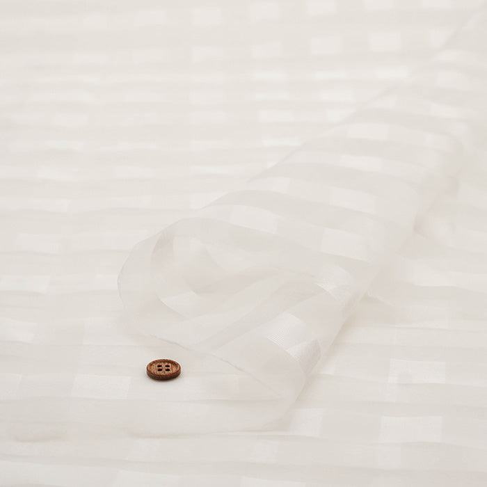 Polyester Organza Fabric - Check - nomura tailor