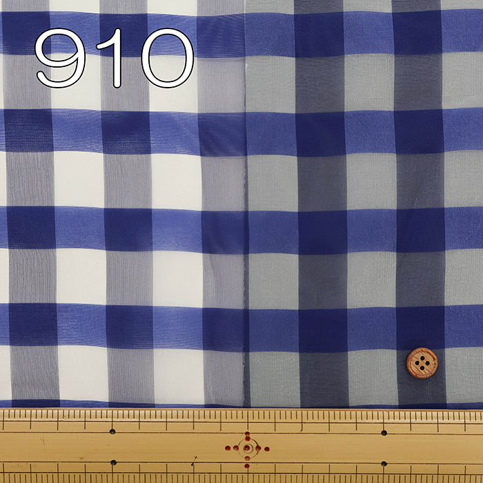 Polyester Organza Fabric - Check - nomura tailor