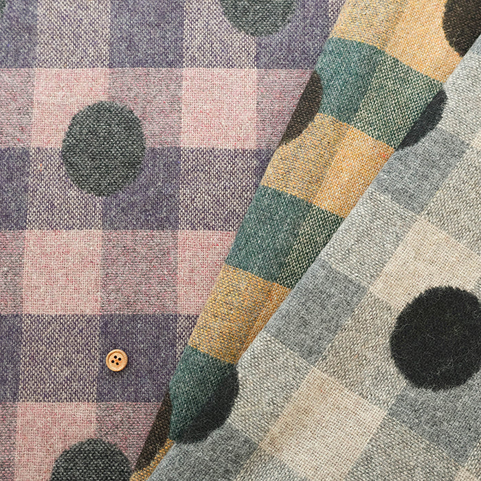 Double Weave Wool Fabric - Dot Check - nomura tailor