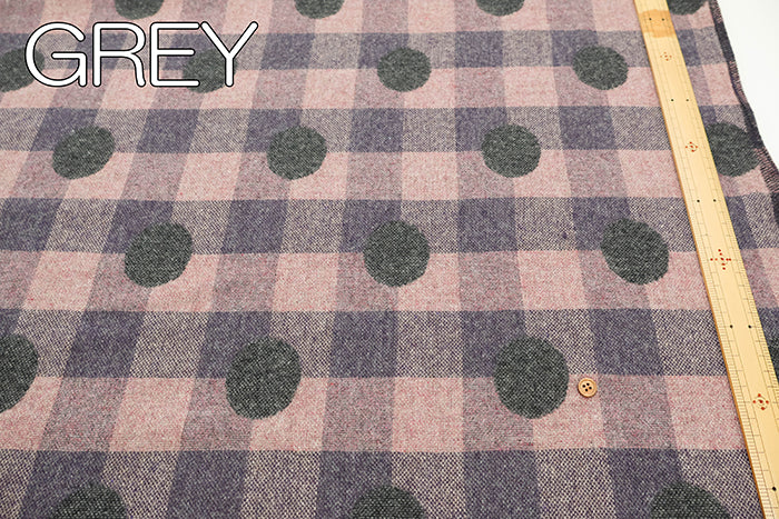 Double Weave Wool Fabric - Dot Check - nomura tailor