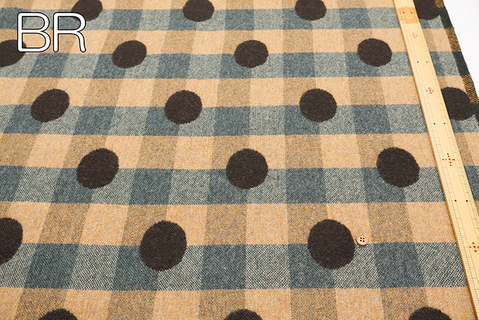 Double Weave Wool Fabric - Dot Check - nomura tailor