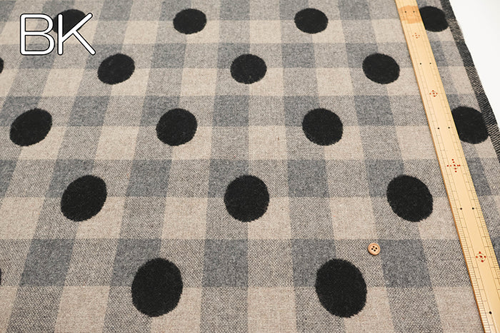 Double Weave Wool Fabric - Dot Check - nomura tailor
