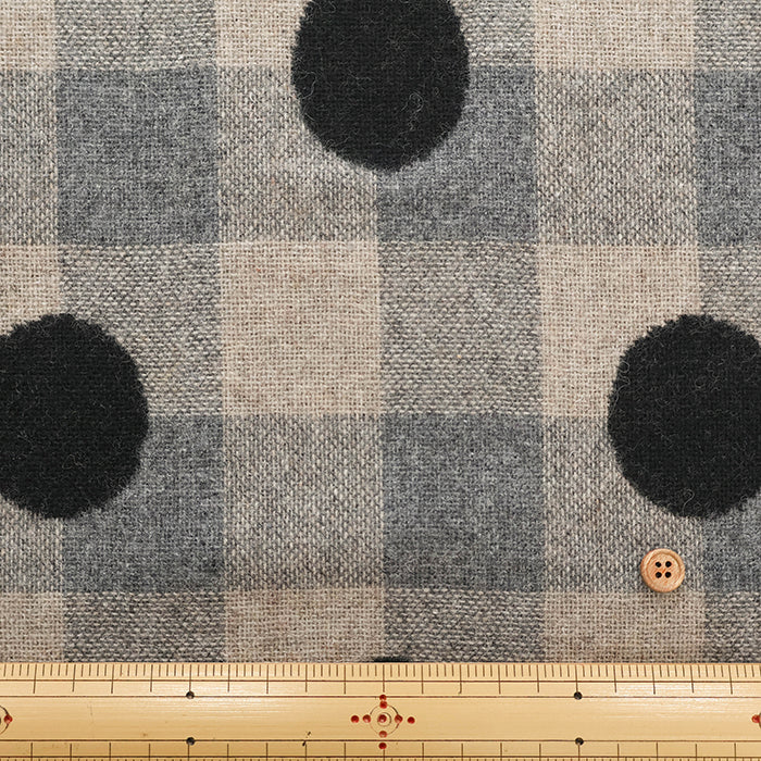 Double Weave Wool Fabric - Dot Check - nomura tailor