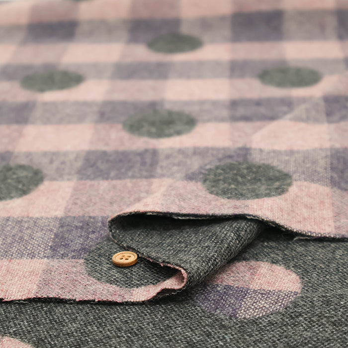 Double Weave Wool Fabric - Dot Check - nomura tailor