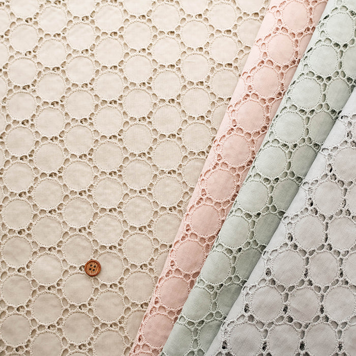 Cotton Lawn Circle Lace Fabric - nomura tailor