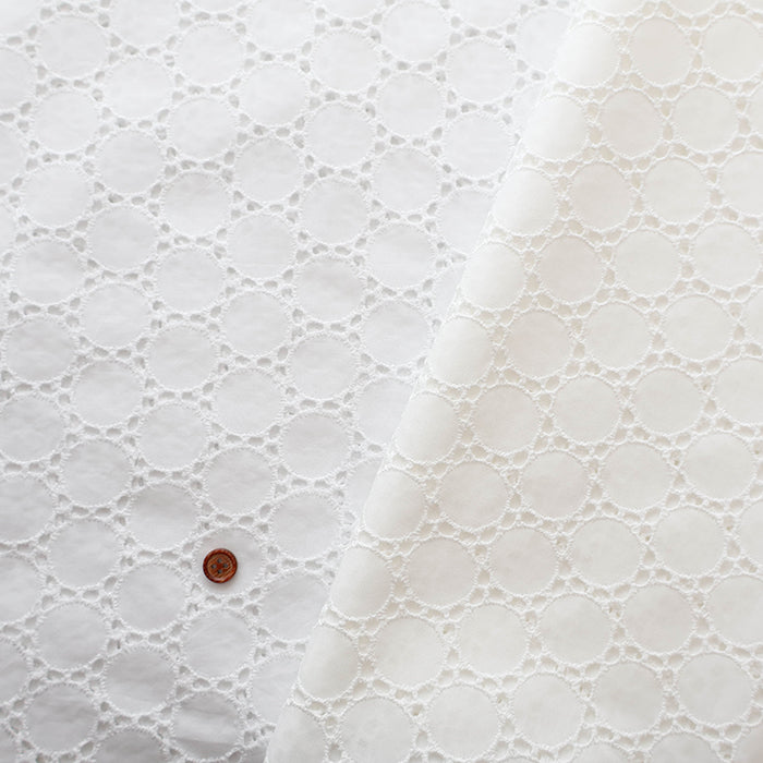 Cotton Lawn Lace Fabric - Circle - nomura tailor