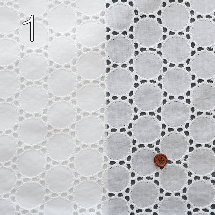 Cotton Lawn Lace Fabric - Circle - nomura tailor