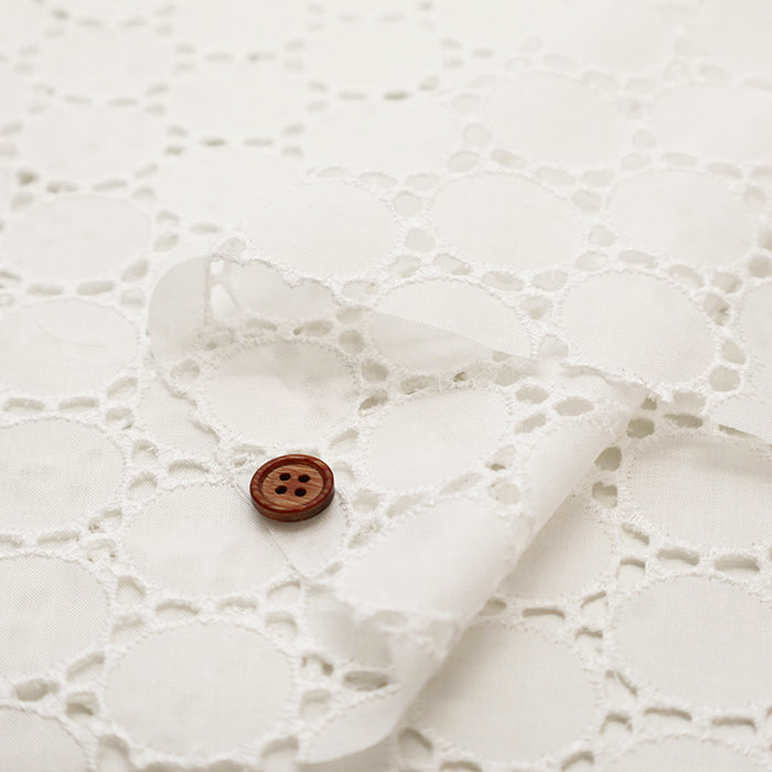 Cotton Lawn Lace Fabric - Circle - nomura tailor