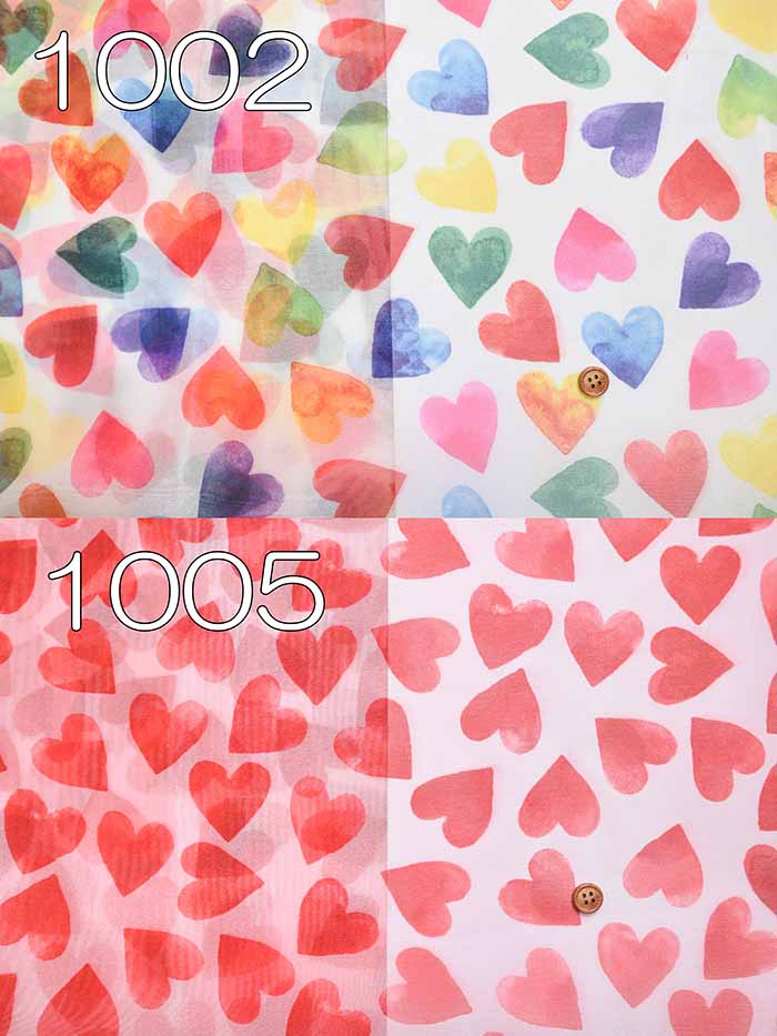Polyester Organ Jang Print Fabric Heart - nomura tailor