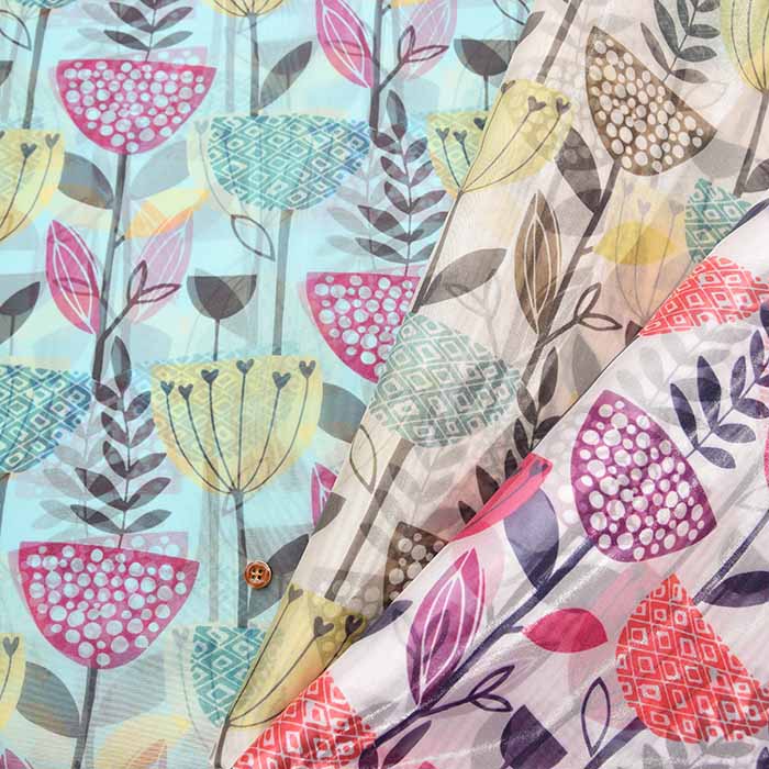 Polyester organdy printed fabric - nomura tailor