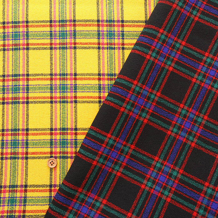 Wool Gauze Check Pattern Fabric - nomura tailor