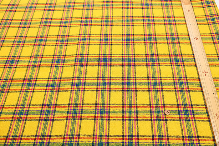 Wool Gauze Check Pattern Fabric - nomura tailor