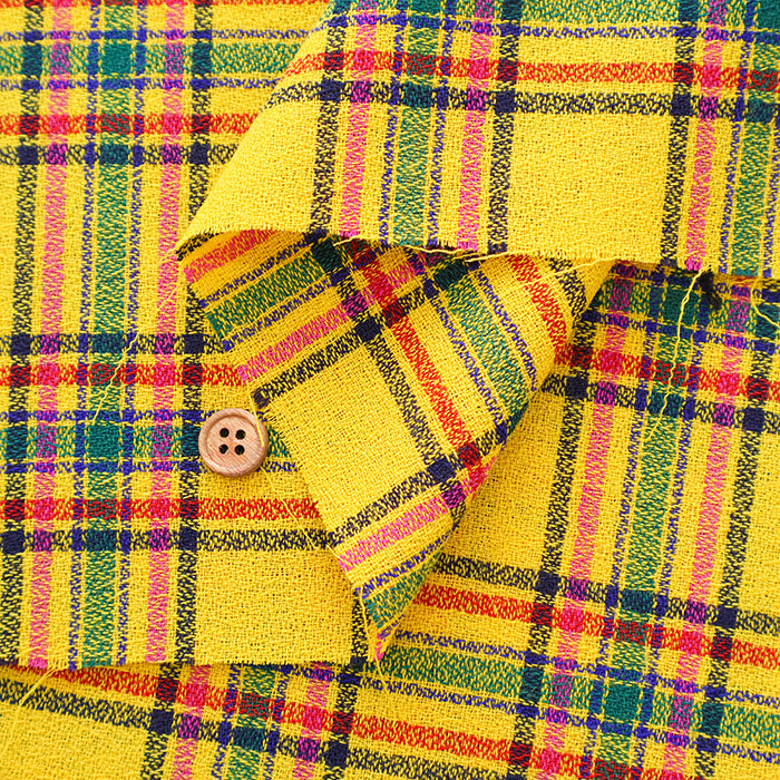 Wool Gauze Check Pattern Fabric - nomura tailor