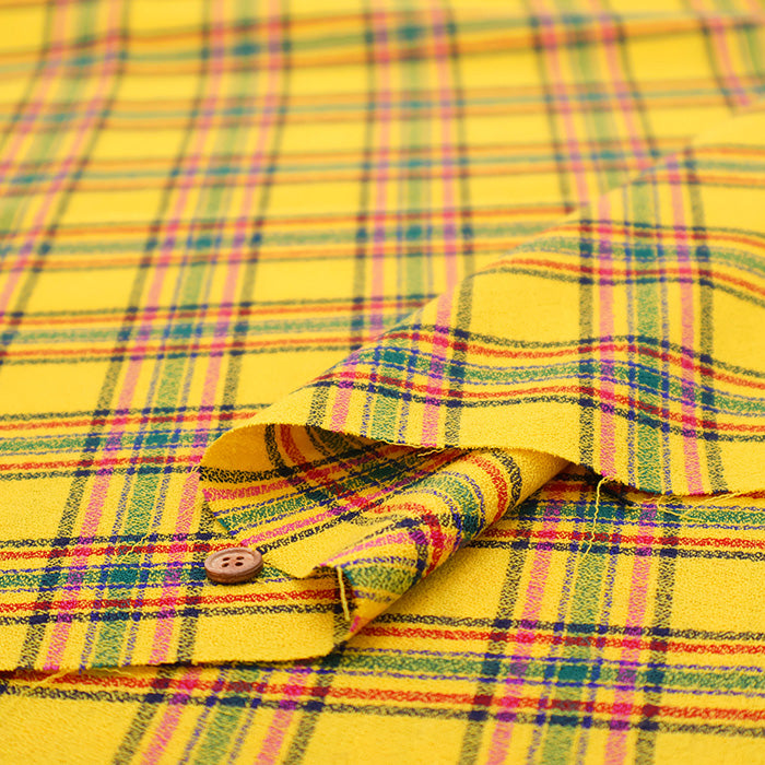 Wool Gauze Check Pattern Fabric - nomura tailor