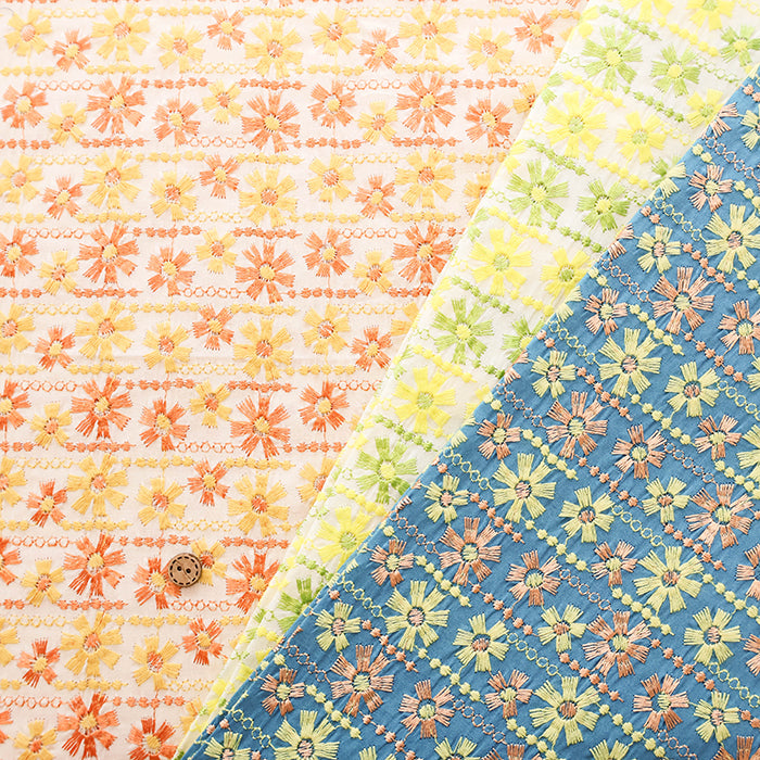 Cotton Lawn Lace Fabric - Flower - nomura tailor