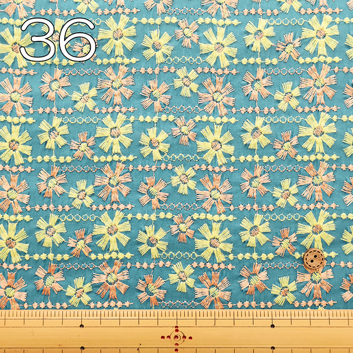 Cotton Lawn Lace Fabric - Flower - nomura tailor
