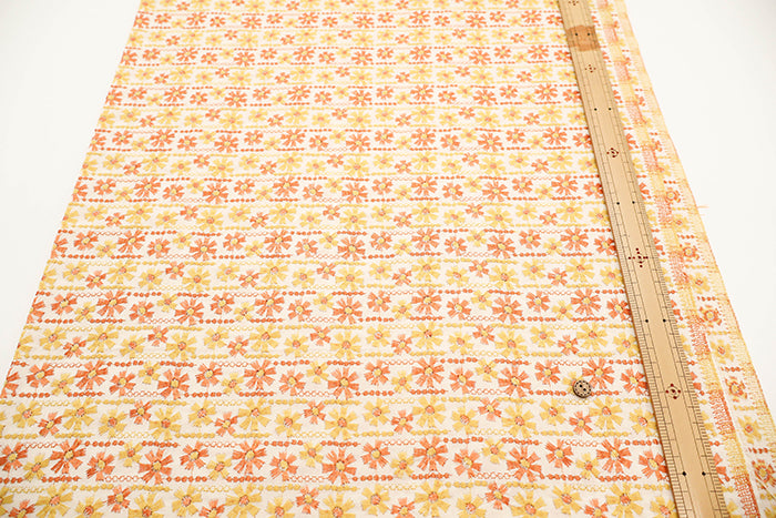 Cotton Lawn Lace Fabric - Flower - nomura tailor