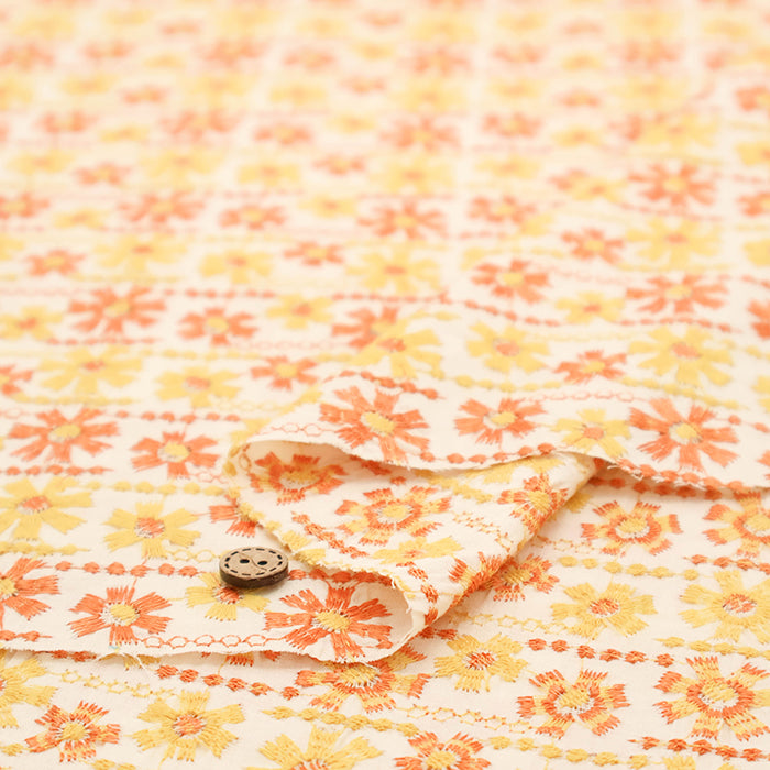 Cotton Lawn Lace Fabric - Flower - nomura tailor