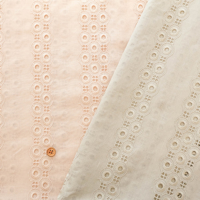 Cotton Lawn Lace Fabric - Dot Stripe - nomura tailor