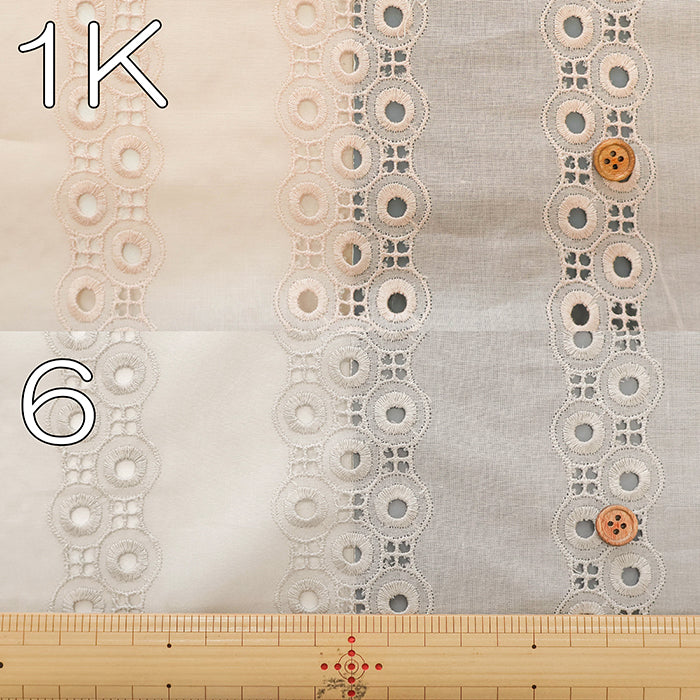 Cotton Lawn Lace Fabric - Dot Stripe - nomura tailor