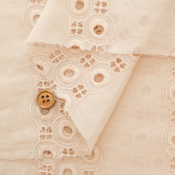 Cotton Lawn Lace Fabric - Dot Stripe - nomura tailor