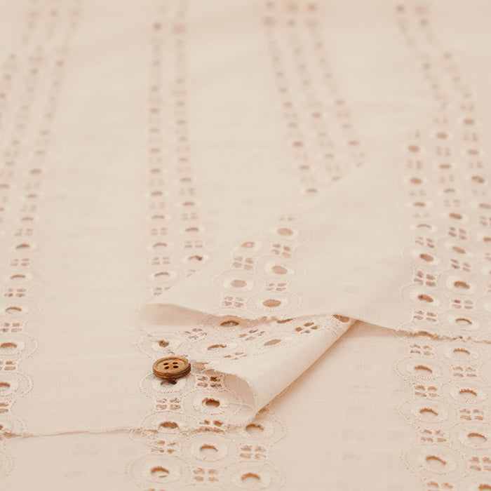 Cotton Lawn Lace Fabric - Dot Stripe - nomura tailor