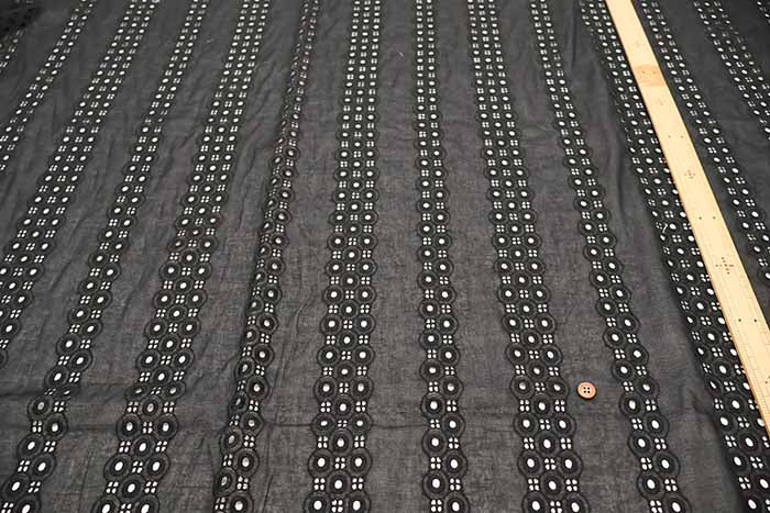Cotton Lawn Lace Fabric - Dot Stripe - nomura tailor