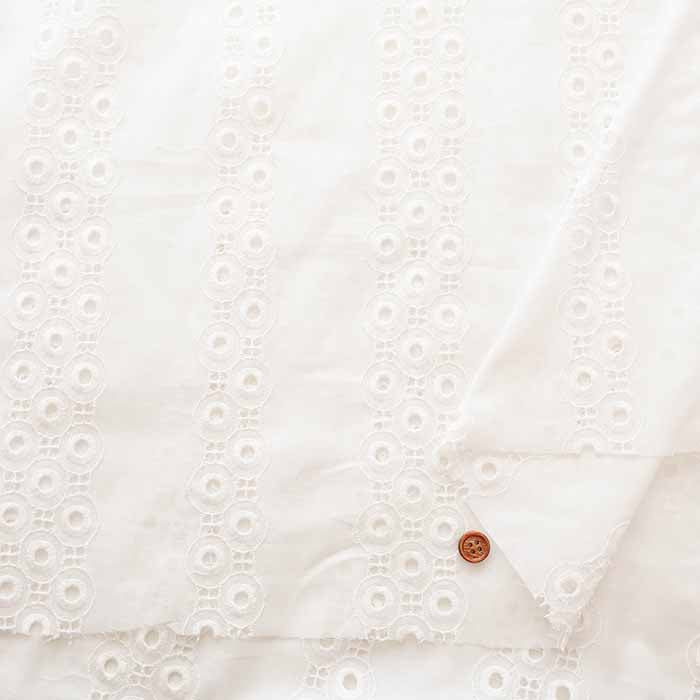 Cotton Lawn Lace Fabric - Dot Stripe - nomura tailor