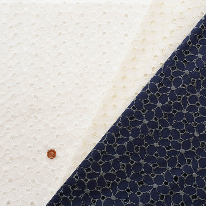 Cotton Lawn Lace Fabric - Flower - nomura tailor