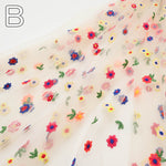 Made in China  Nylon Tulle Embroidered Fabric - Flower - nomura tailor