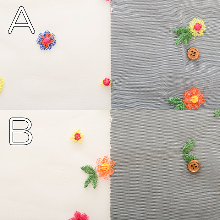 Made in China  Nylon Tulle Embroidered Fabric - Flower - nomura tailor