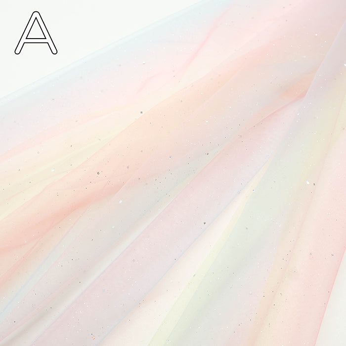 Made in China Nylon Gradient Glitter Tulle Fabric - nomura tailor