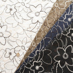 Cotton 60 Lawn Double Lace Fabric - Flower - nomura tailor