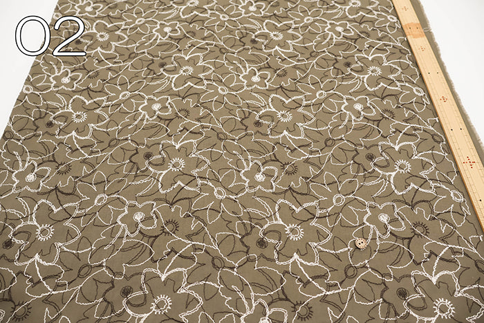 Cotton 60 Lawn Double Lace Fabric - Flower - nomura tailor