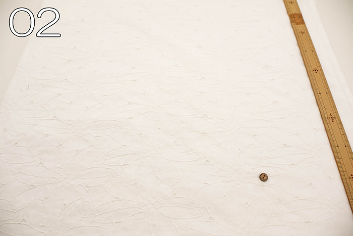 Cotton 60 Lawn All-over Lace Fabric - Flower - nomura tailor