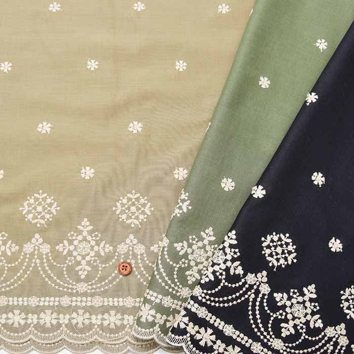 Yarn-dyed 60-lawn Border Lace Fabric - nomura tailor