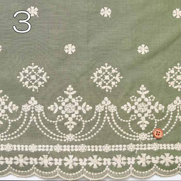 Yarn-dyed 60-lawn Border Lace Fabric - nomura tailor
