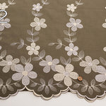 Cotton 60 Lawn Border Lace Fabric - Multicolor Flower - nomura tailor