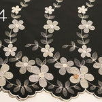Cotton 60 Lawn Border Lace Fabric - Multicolor Flower - nomura tailor