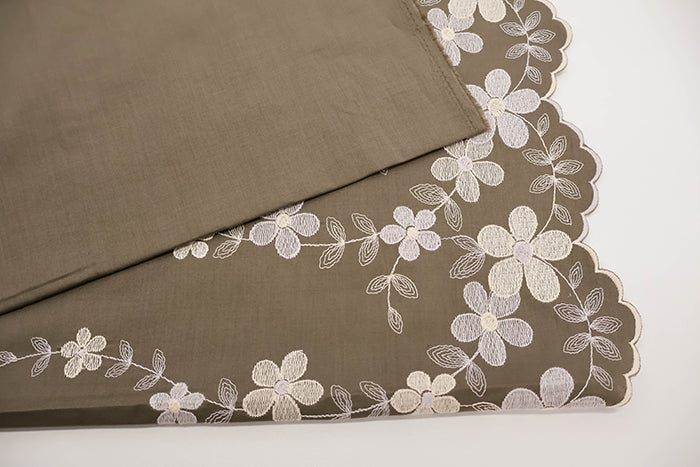 Cotton 60 Lawn Border Lace Fabric - Multicolor Flower - nomura tailor