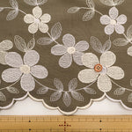 Cotton 60 Lawn Border Lace Fabric - Multicolor Flower - nomura tailor