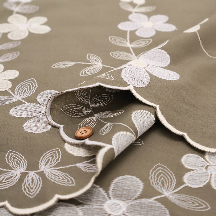 Cotton 60 Lawn Border Lace Fabric - Multicolor Flower - nomura tailor