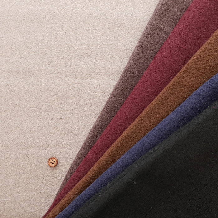 Wool Loop Compressed Knit Fabric - Plain - nomura tailor