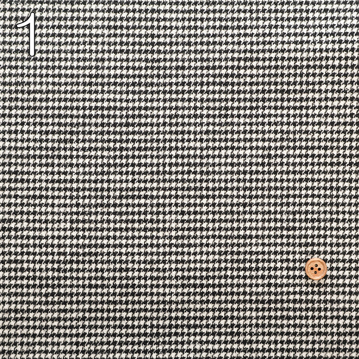 Bishu Washable Tweed Fabric - Houndstooth Pattern - nomura tailor