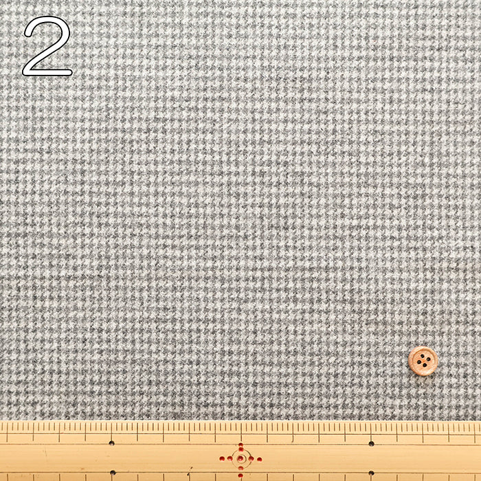 Bishu Washable Tweed Fabric - Houndstooth Pattern - nomura tailor