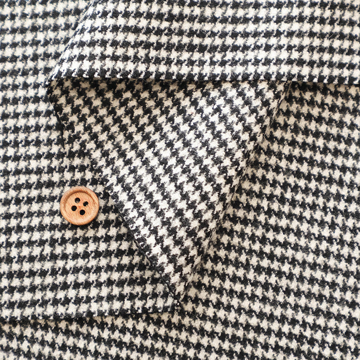 Bishu Washable Tweed Fabric - Houndstooth Pattern - nomura tailor