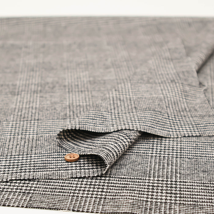Bishu Washable Tweed Fabric - Glen Check - nomura tailor